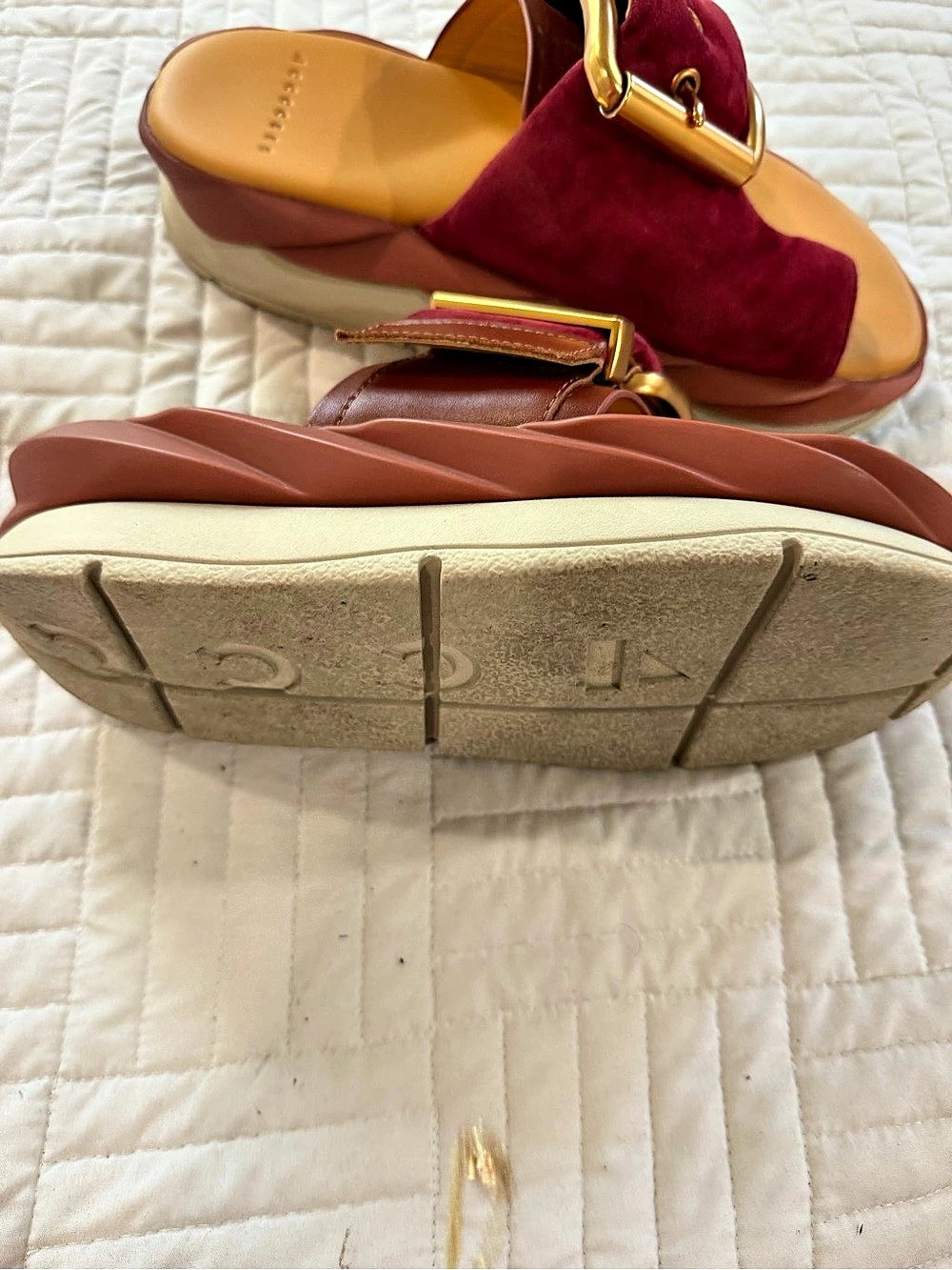 4CCCCEES Mellow Glow Platform Sandals Red & Brown EU 40 - Picture 5 of 7